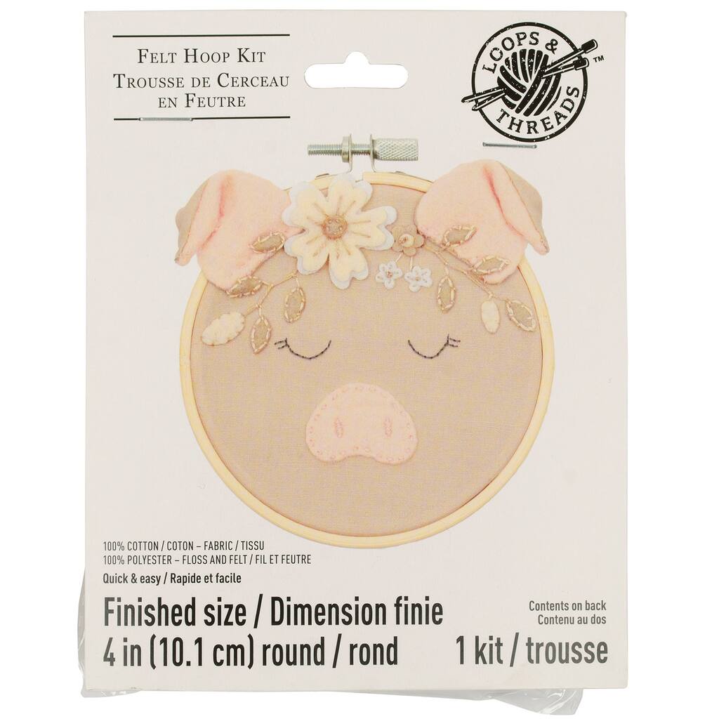 Pig Felt Hoop Kit by Loops & Threads™